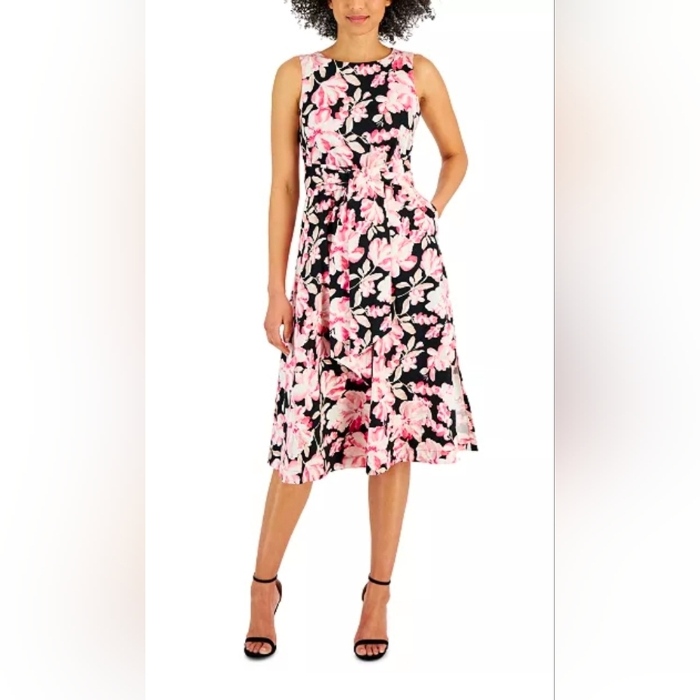 Nwt Anne Klein Floral Midi Dress Size Medium